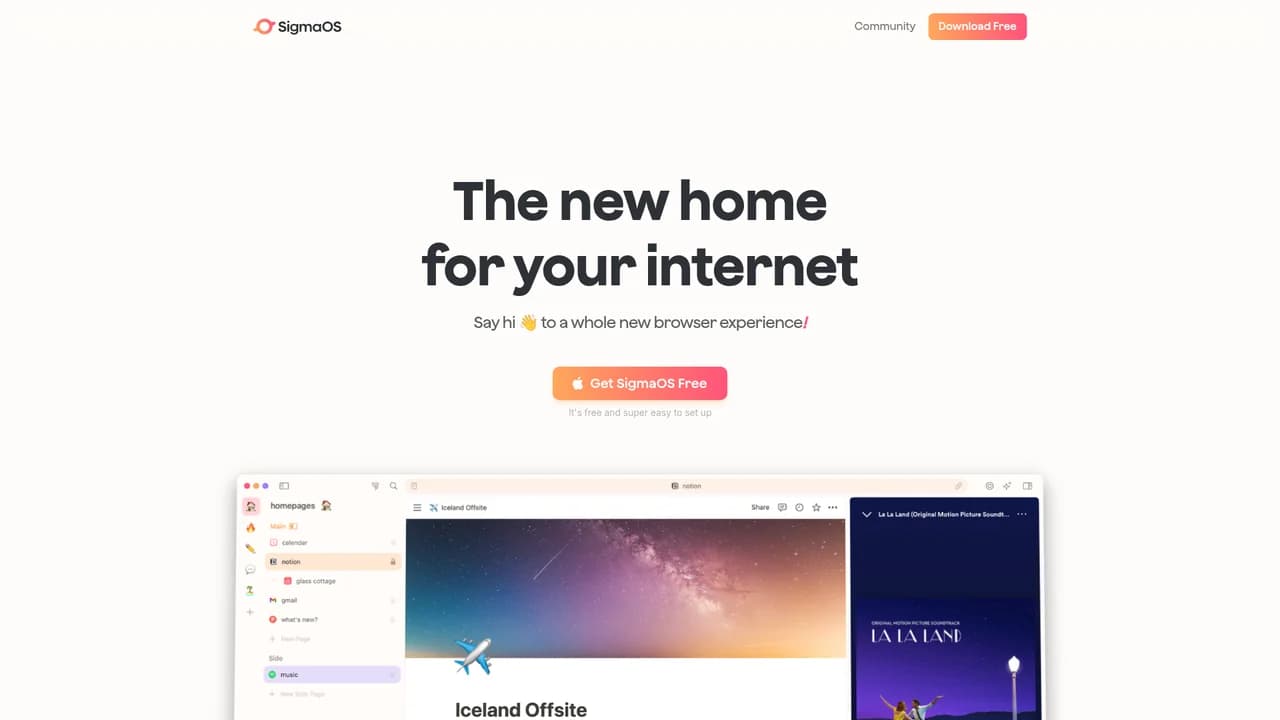 sigmaos screenshot