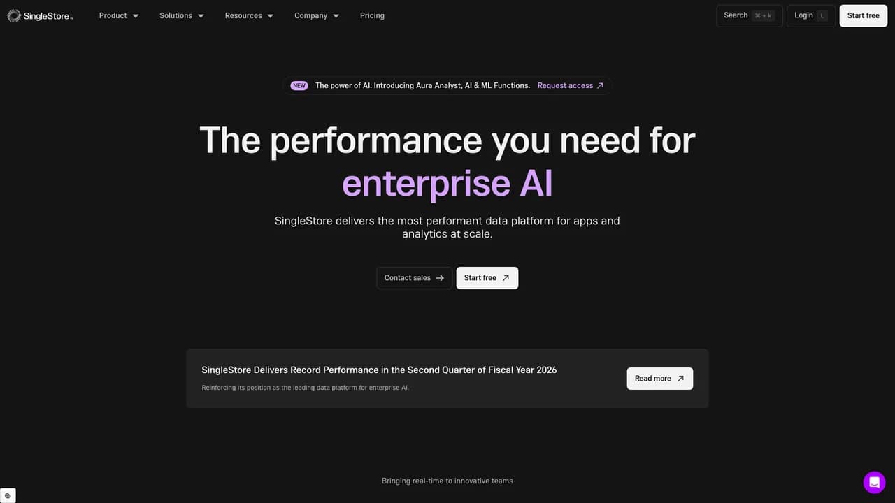 singlestore screenshot