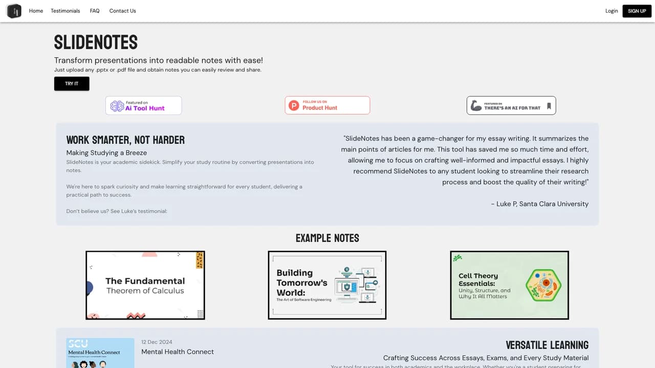 slidenotes screenshot