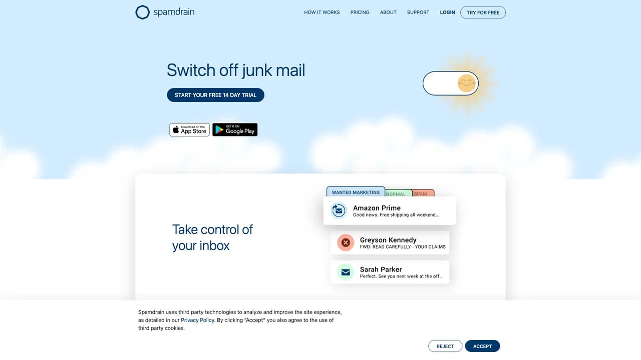 spamdrain screenshot