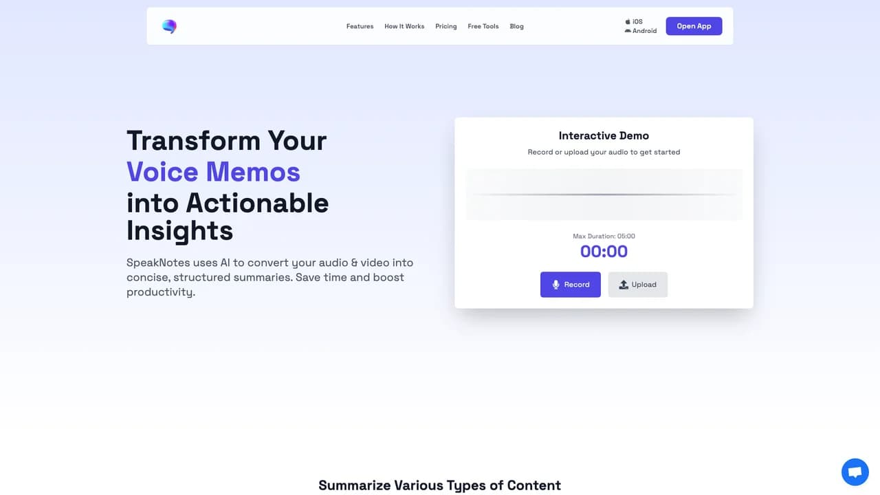 speaknotes screenshot