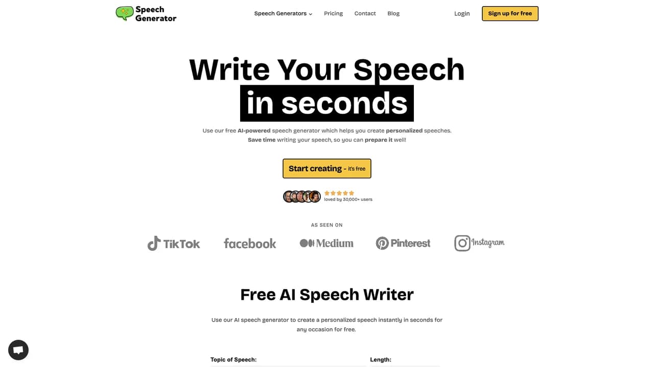 speechgenerator screenshot