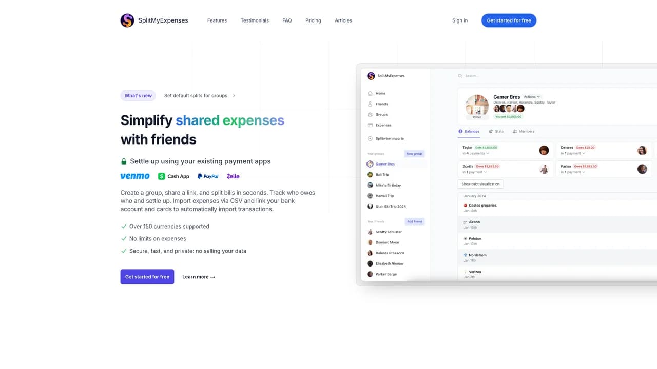 splitmyexpenses screenshot