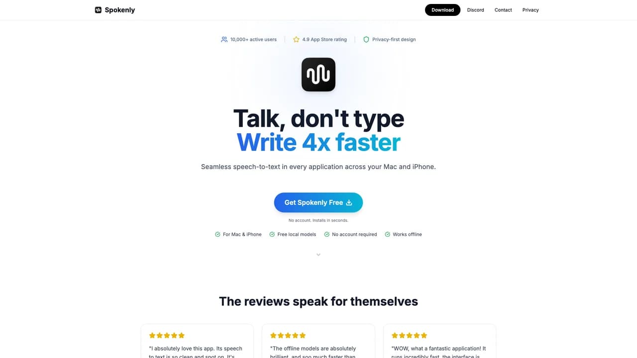 spokenly screenshot