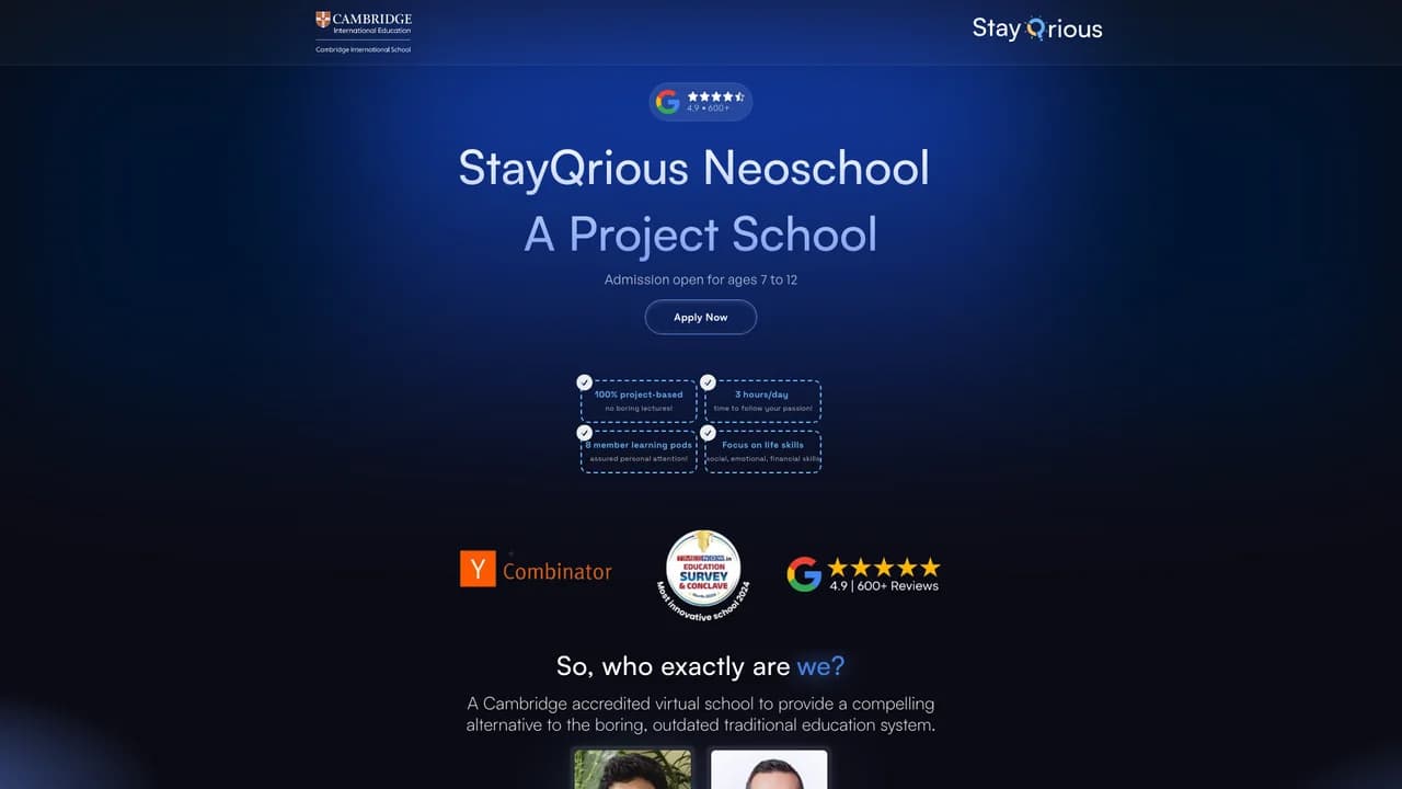 stayqrious-neoschool screenshot