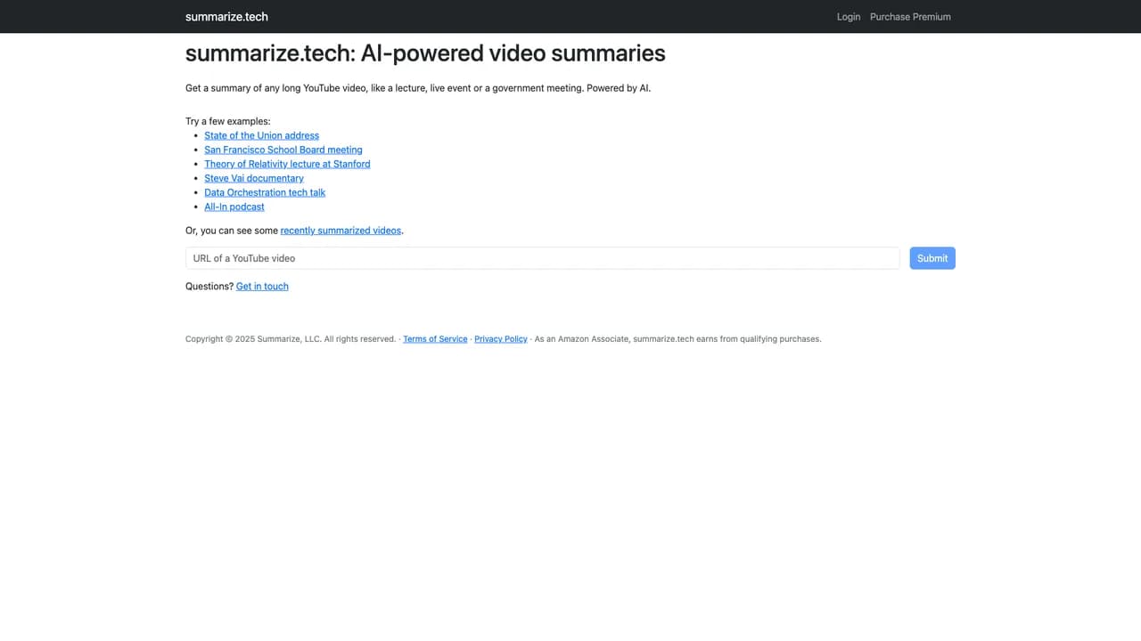 summarize-tech screenshot