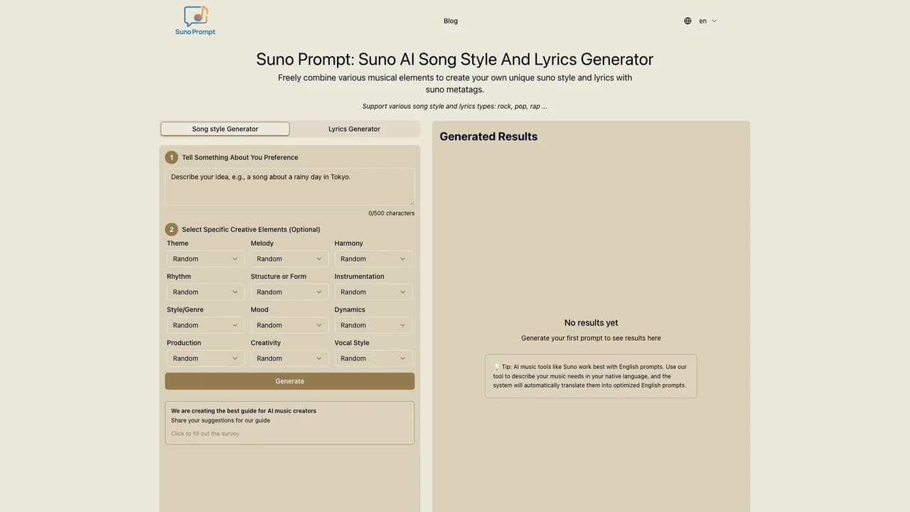 suno-prompt screenshot