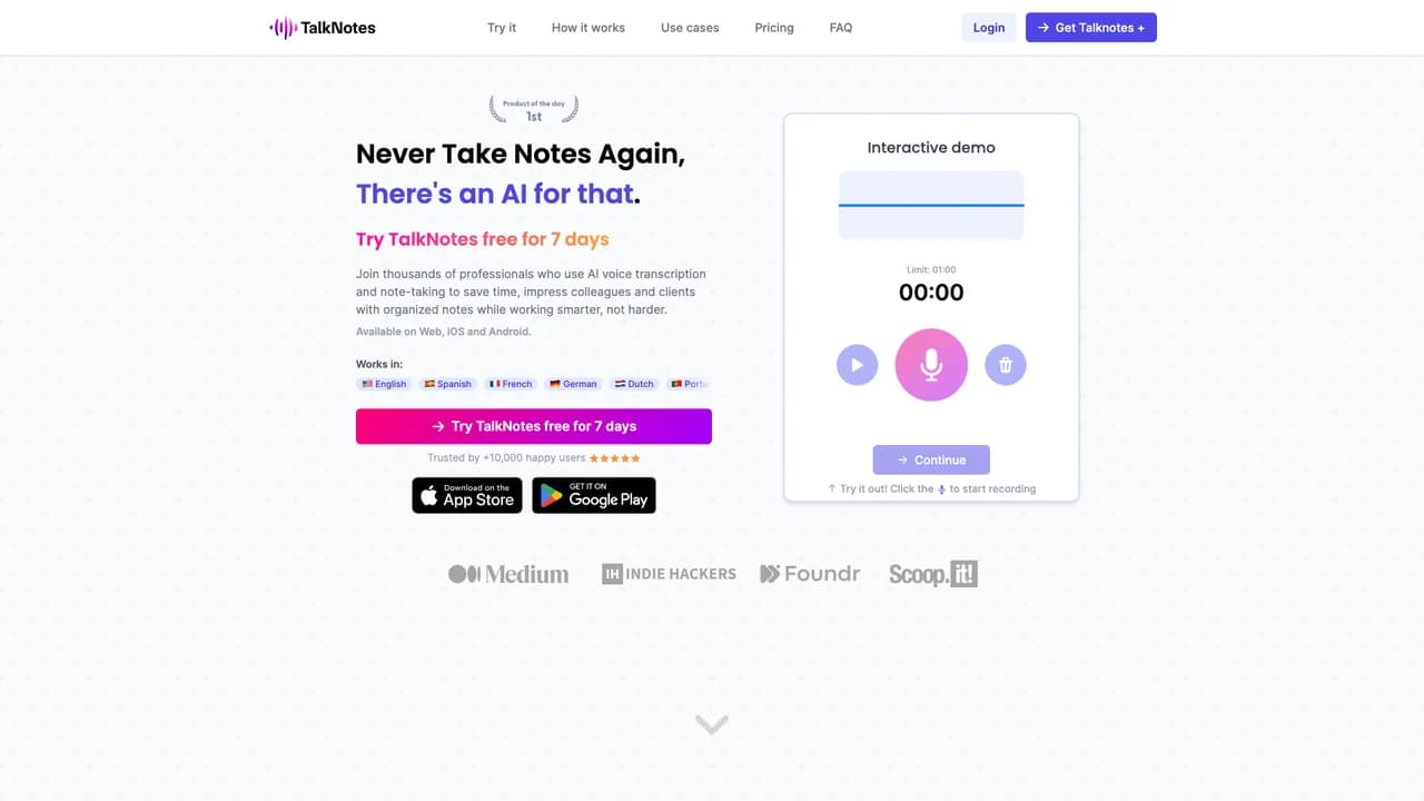 talknotes screenshot