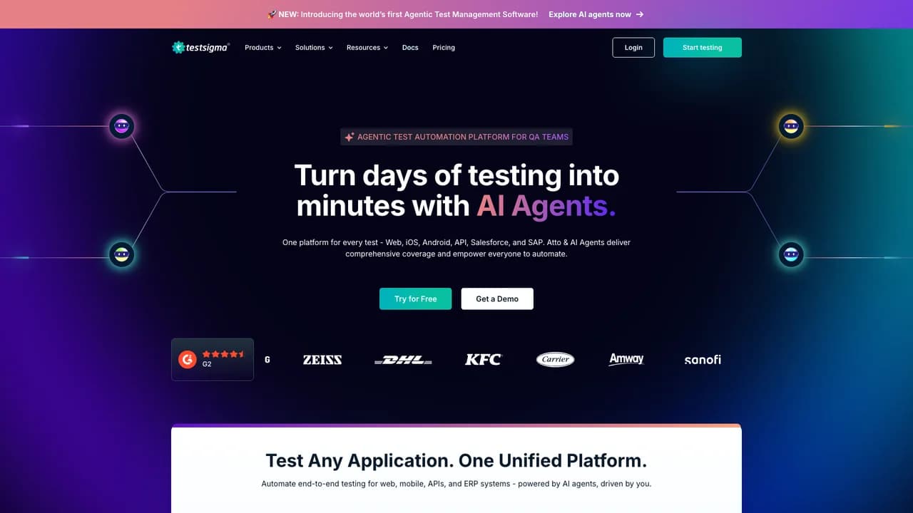 testsigma screenshot