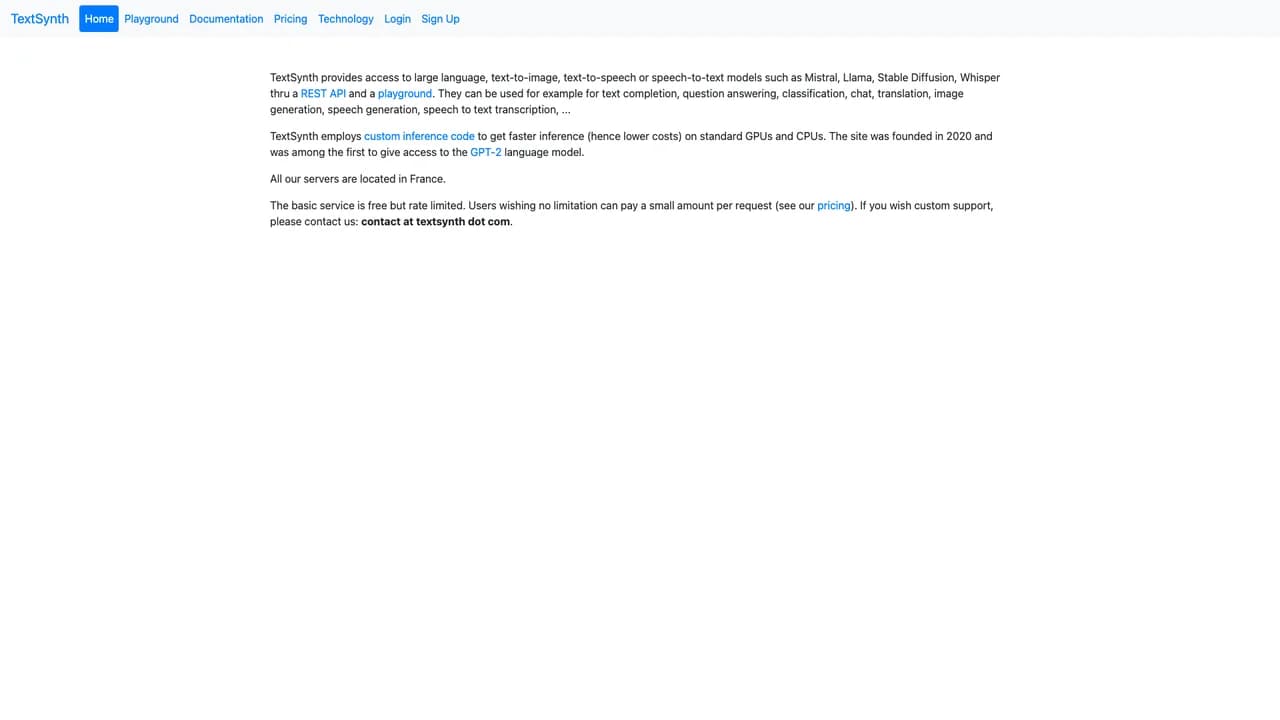 textsynth screenshot