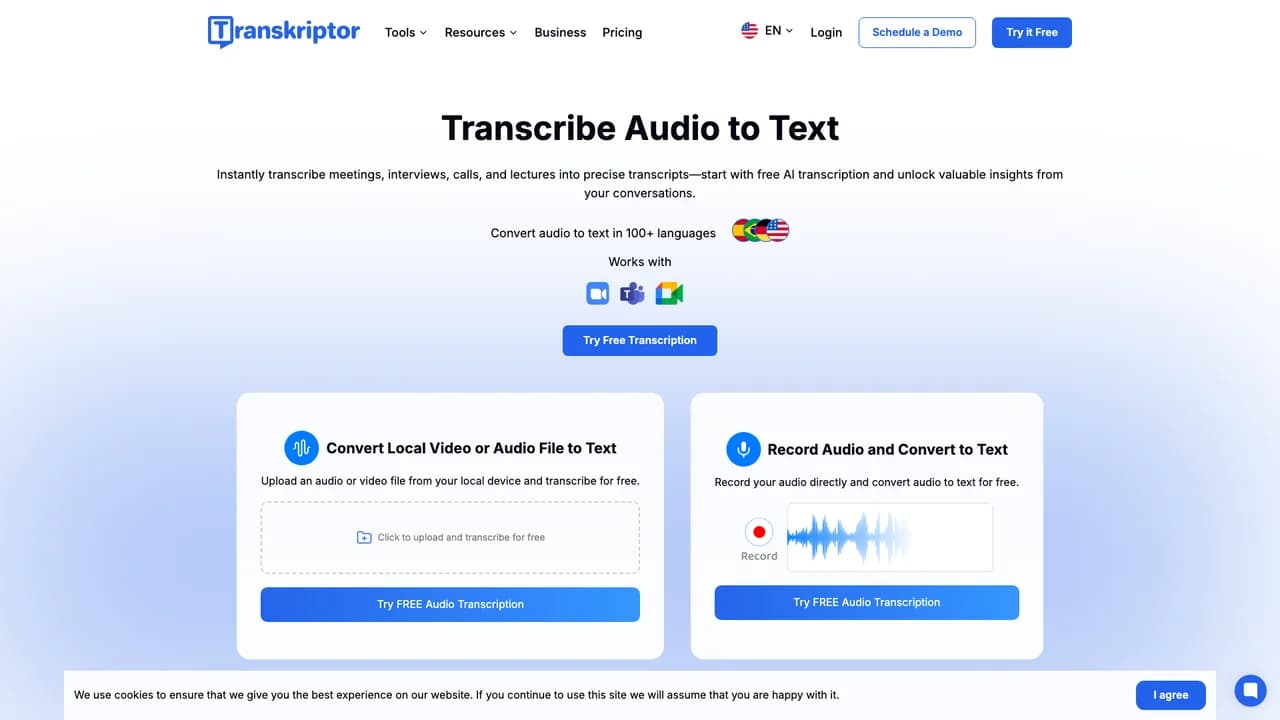 transkriptor screenshot
