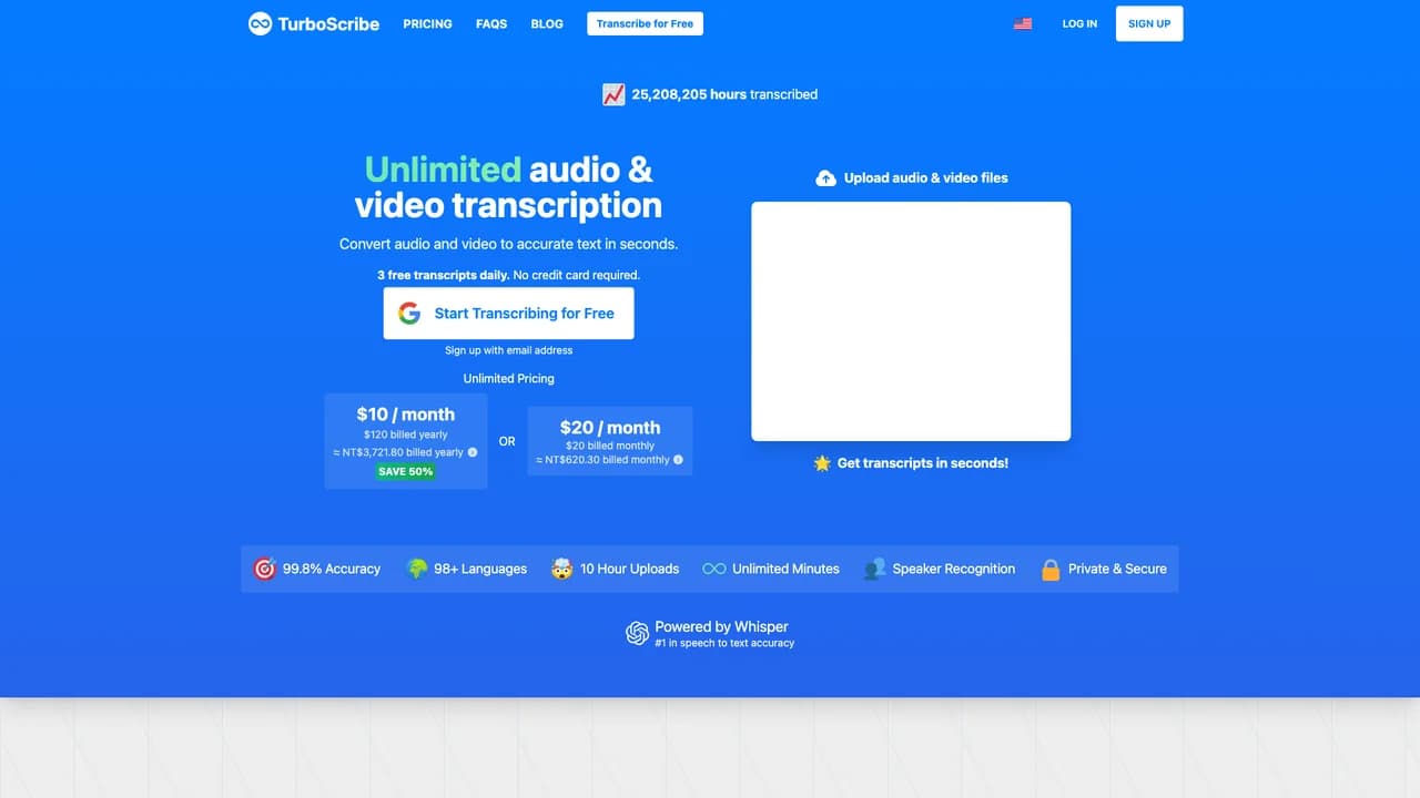 turboscribe screenshot