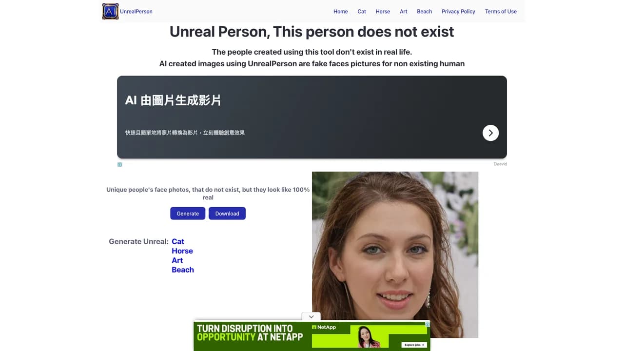 unrealperson screenshot