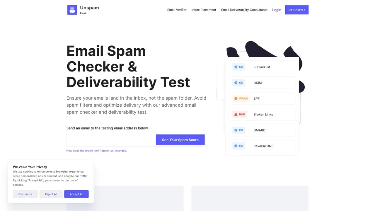 unspamemail screenshot