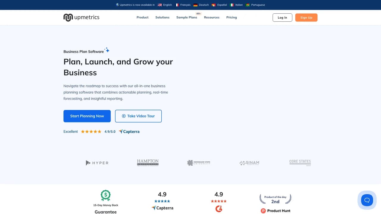 upmetrics screenshot