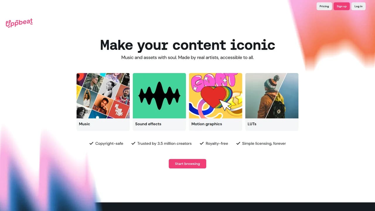 uppbeat screenshot