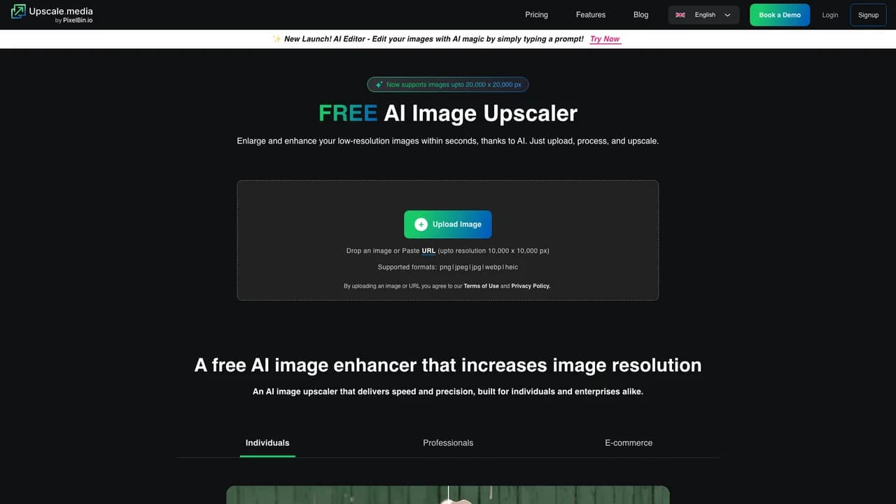 upscalemedia screenshot