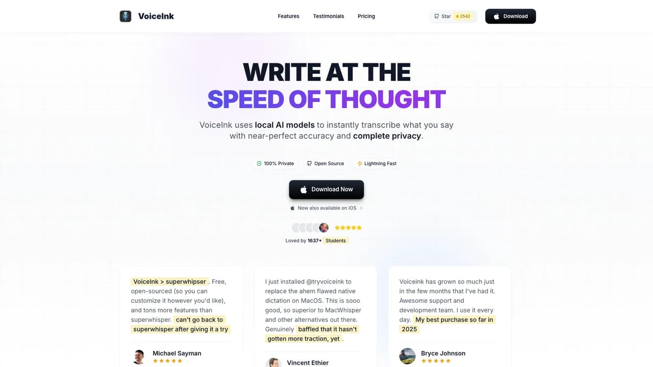 voiceink screenshot