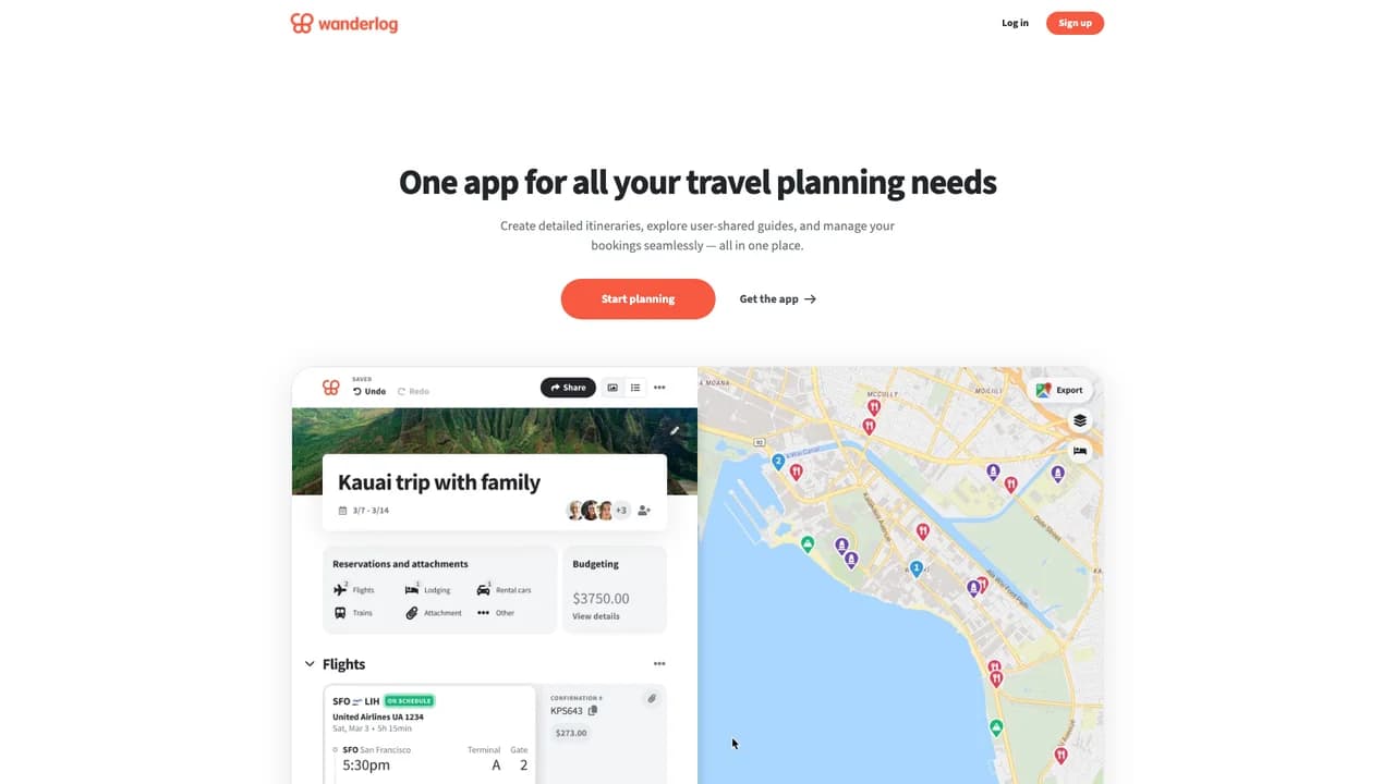 wanderlog screenshot