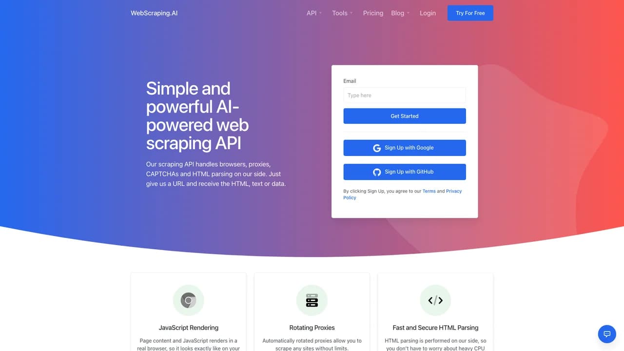 webscrapingai screenshot