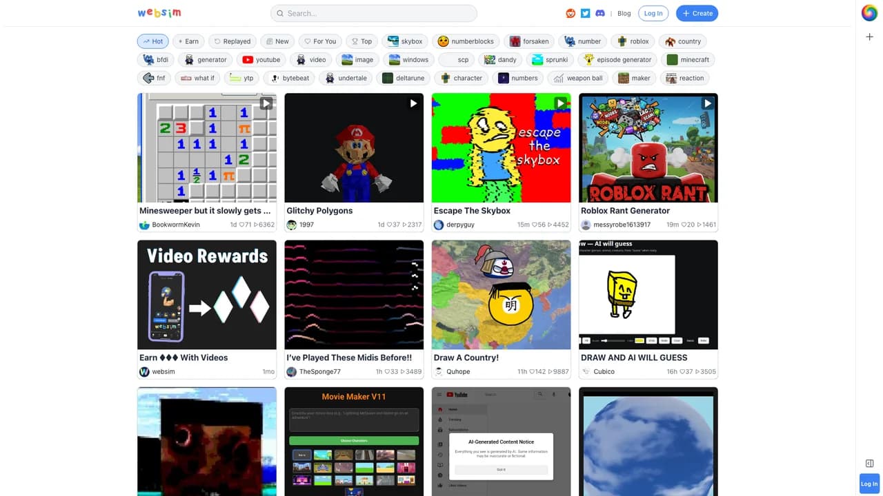 websim screenshot