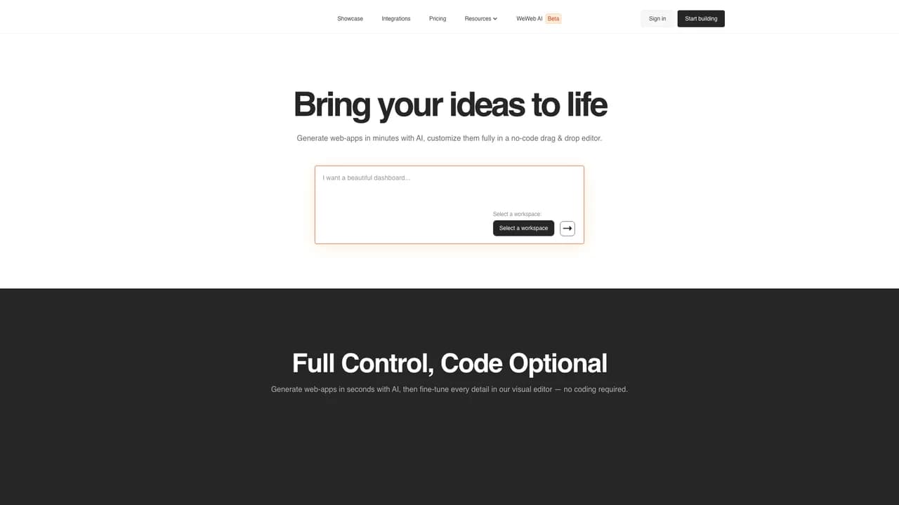 weweb screenshot