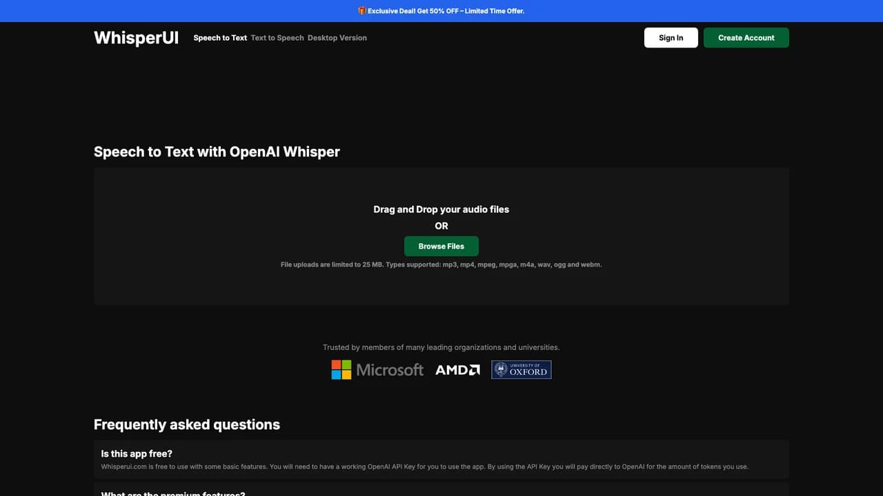 whisperui screenshot