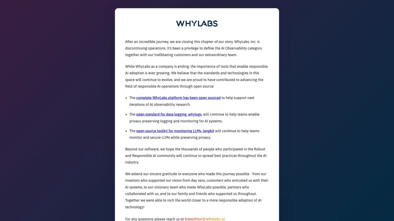 whylabs screenshot
