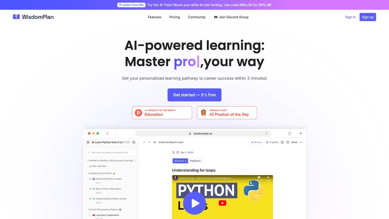 wisdomplan screenshot