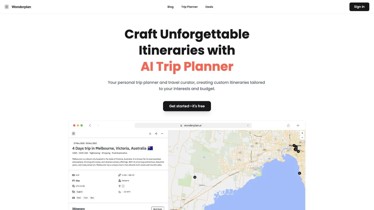 wonderplan-ai screenshot