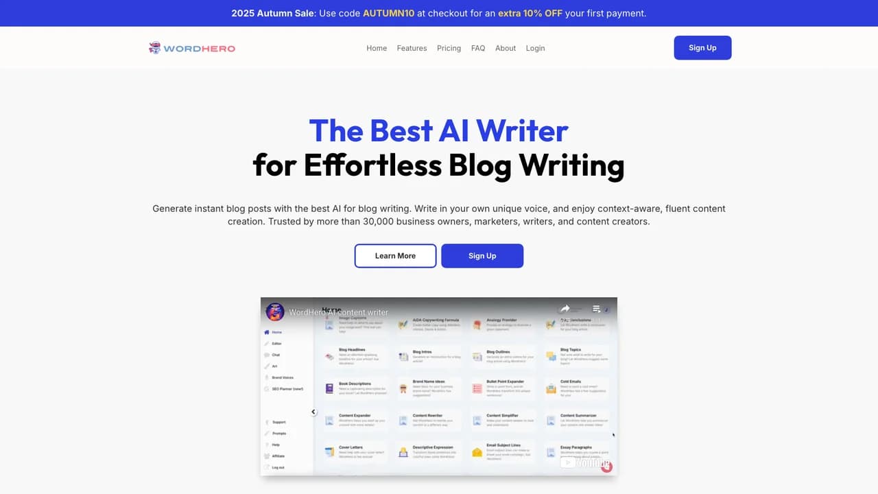 wordhero screenshot