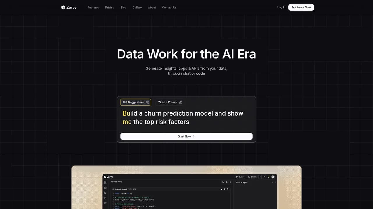 zerve screenshot